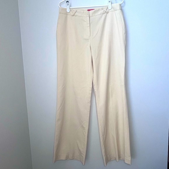 Oscar De La Renta High Waist Cream Slacks Size 10 - Picture 1 of 12